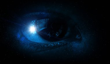 İnsan gözü ve uzay. Bu görüntünün elementleri NASA tarafından desteklenmektedir.