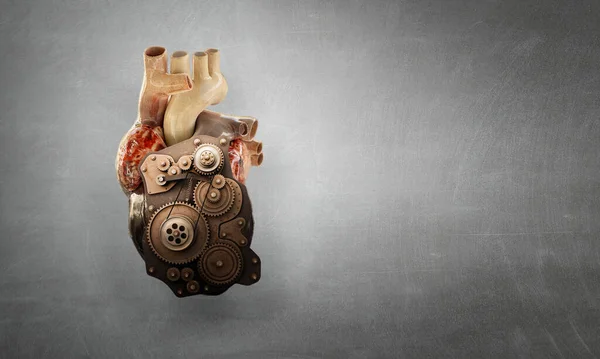 Imagen del corazón humano hecho de elementos metálicos — Foto de Stock