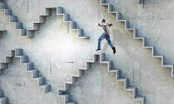 Imagem do empresário andando no andar de cima — Fotografia de Stock