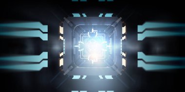 Teknoloji ve yenilik kavramı. Karışık ortam