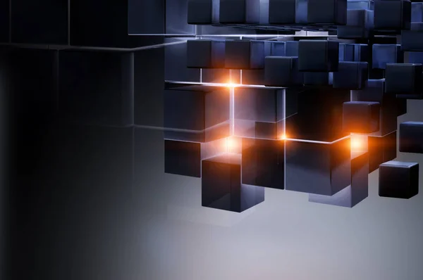 Des cubes lumineux. Innovation et créativité concept — Photo