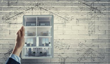 Emlak konsepti. Karışık ortam