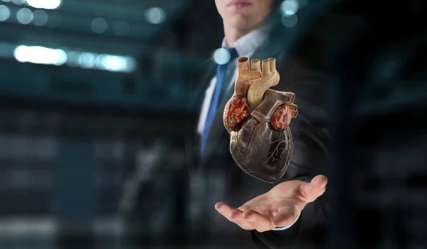 Conceito de medicina inovadora. Símbolo cardíaco — Fotografia de Stock