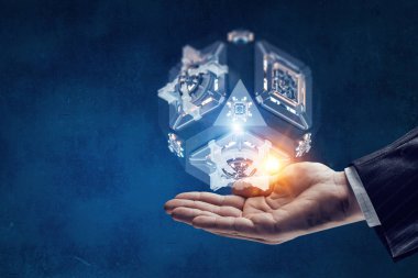 Teknoloji ve yenilik kavramı. Karışık ortam