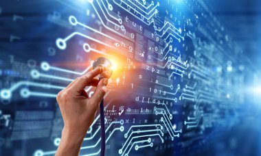 Tıbbi teknoloji ağı konsepti. Karışık ortam