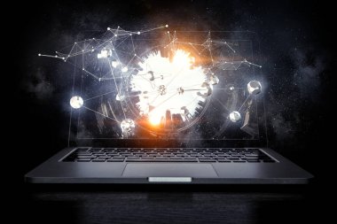 Teknoloji ve yenilik kavramı. Karışık ortam