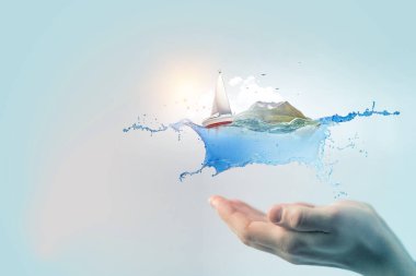 Dalgada süzülmek. Karışık ortam