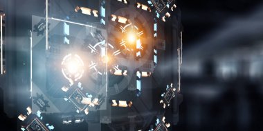 Teknoloji ve yenilik kavramı. Karışık ortam