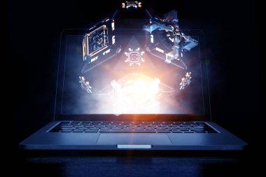 Siber güvenlik kavramı. Karışık ortam