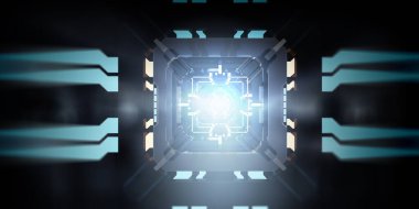 Teknoloji ve yenilik kavramı. Karışık ortam