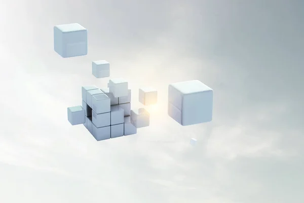 Des cubes lumineux. Innovation et créativité concept — Photo