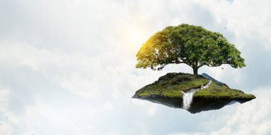 Ağaç ve manzaranın resmi