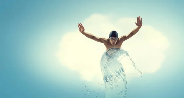 Profi-Schwimmer auf einer Welle — Stockfoto