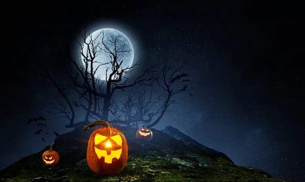 Strašidelný halloween image. Smíšená média — Stock fotografie