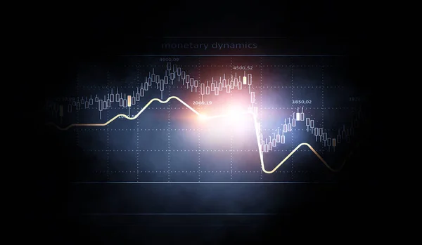 Graf podnikání a monitoring obchodu — Stock fotografie