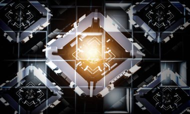 Teknoloji ve yenilik kavramı. Karışık ortam