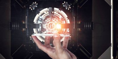 Teknoloji ve yenilik kavramı. Karışık ortam