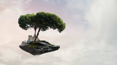 Ağaç ve manzaranın resmi