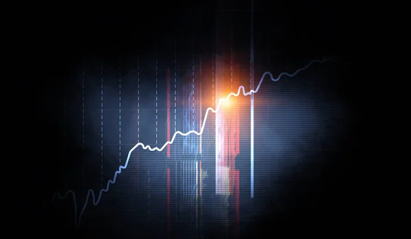 Gráfico de negocio y monitor de comercio — Foto de Stock