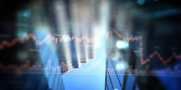 Concepto de mercados financieros globales. .. Medios mixtos — Foto de Stock