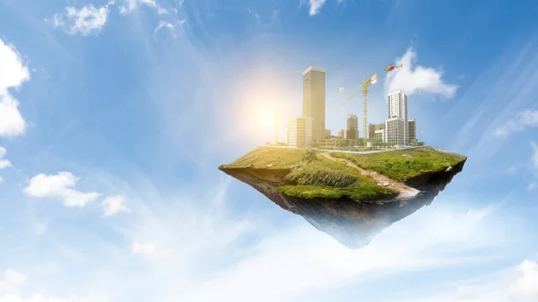 Industrial power plant with smokestack — Stock Photo, Image