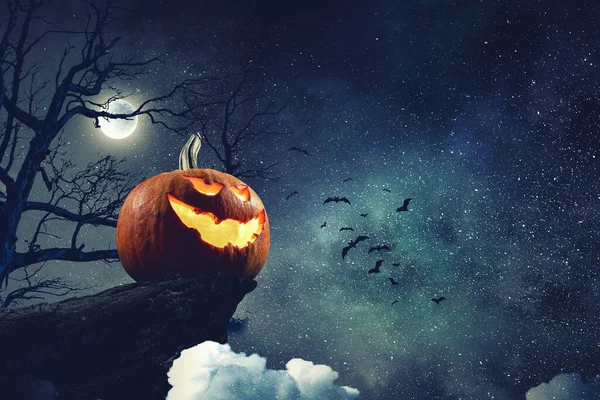 Halloween design s dýněmi. Smíšená média — Stock fotografie