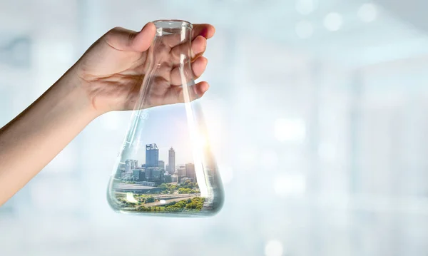 City inside a glass bottle — Stock Photo, Image