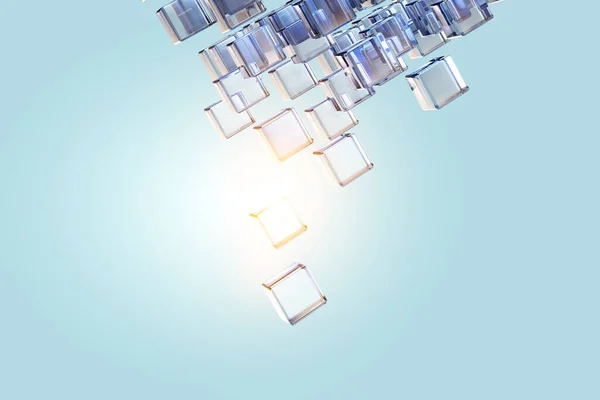 Des cubes lumineux. Innovation et créativité concept — Photo