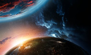 Soyut gezegenler ve uzay arkaplanı