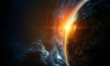 Soyut gezegenler ve uzay arkaplanı