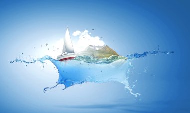 Dalgada süzülmek. Karışık ortam