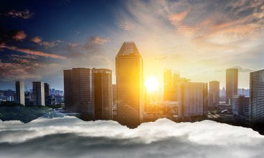 Akıllı şehir konsepti. Karışık ortam