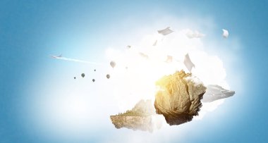 Kitap dünyası konsepti. Karışık ortam