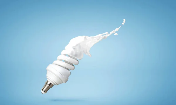 Light bulb with white glass splash — Stock Photo, Image