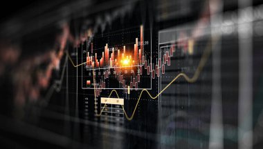 İş grafiği ve ticaret monitörü. Karışık ortam