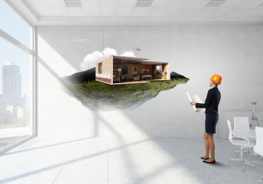 Emlak konsepti. Karışık ortam