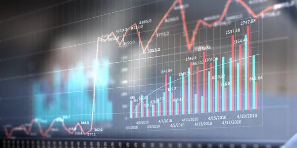 Geschäftsdiagramm und Handelsmonitor — Stockfoto