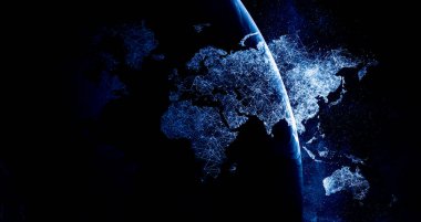 Küresel teknoloji kavramı. Görüntünün elementleri NASA tarafından desteklenmektedir