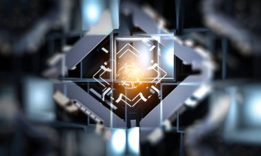 Yenilikçi teknoloji imajı. Karışık ortam