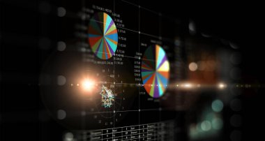 İş grafiği ve ticaret monitörü. Karışık ortam