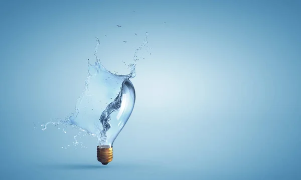 Glühbirne aus Wasserspritzer — Stockfoto