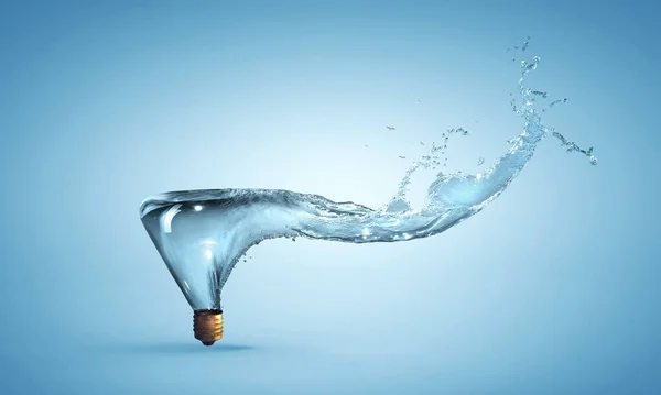 Light bulb from water splash — Stock Photo, Image