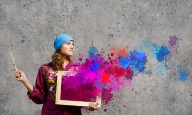 kare renkli sıçraması ile tutarak ressam