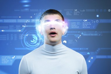 Adamın kafasına hologram
