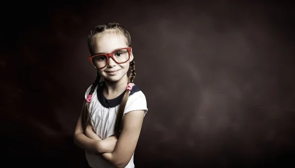 Schoolgirl in glasses — Stock Photo, Image