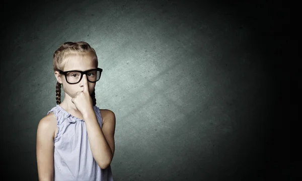 Schoolgirl in glasses — Stock Photo, Image