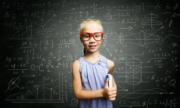 Schoolgirl in glasses — Stock Photo, Image