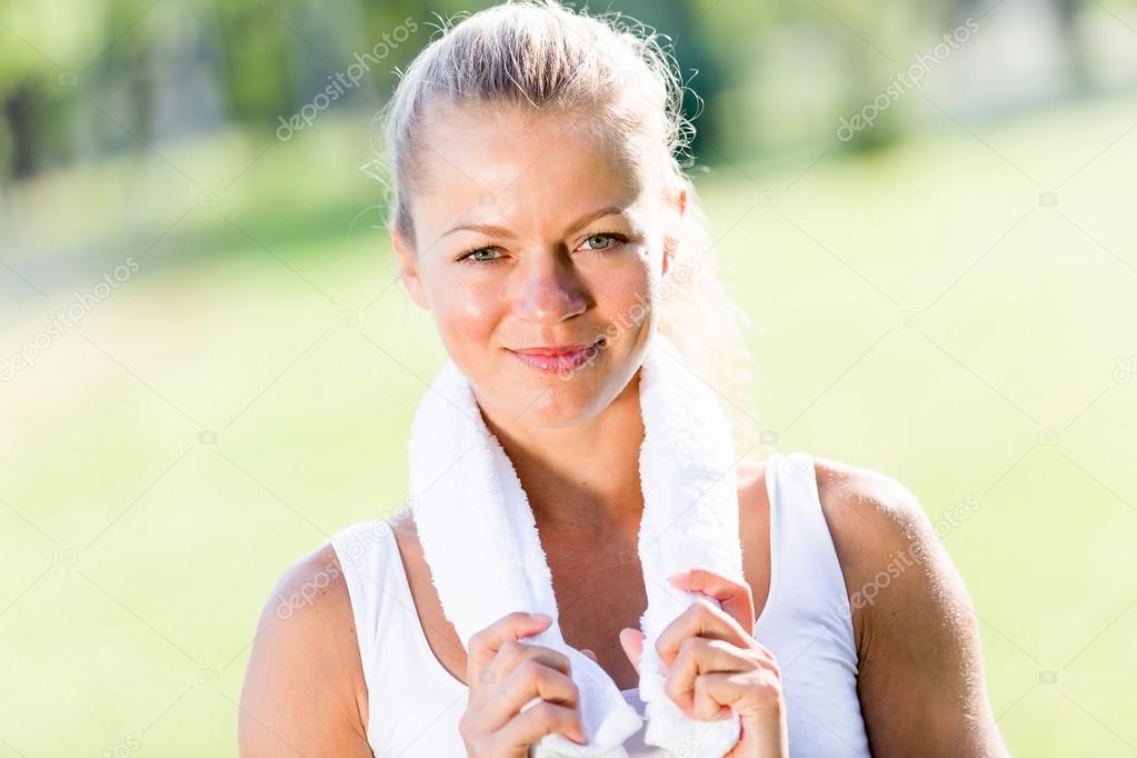 Attractive sport girl in park