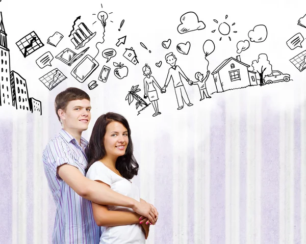 Young couple hugging each other — Stock Photo, Image