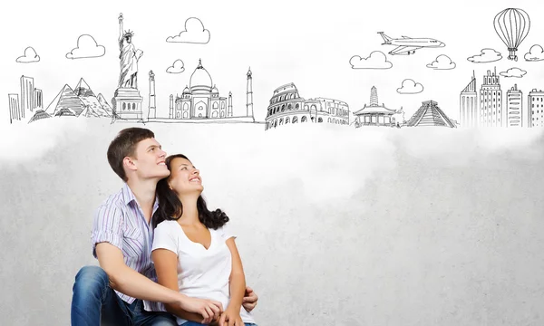 Young couple hugging each other — Stock Photo, Image